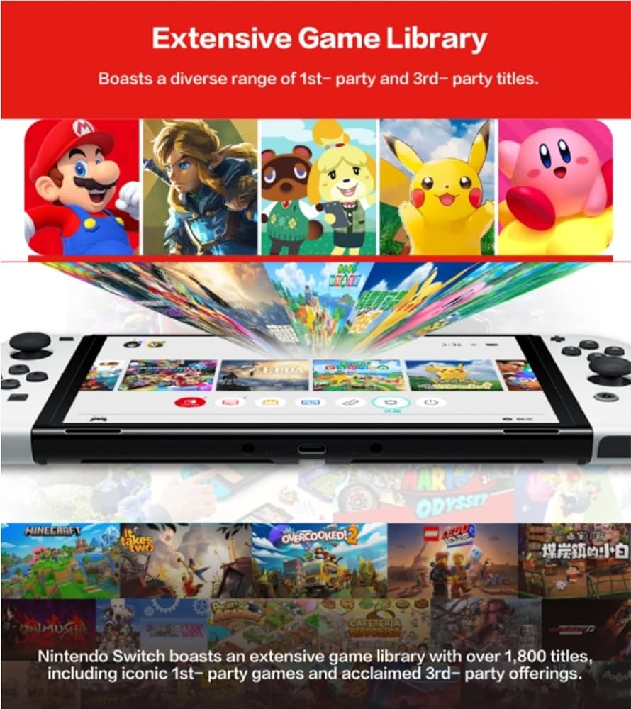 Amazon.com: Nintendo Switch (OLED model) with White Joy-Con and